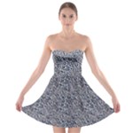 Blue Black Snake Pattern Strapless Bra Top Dress