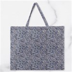 Blue Black Snake Pattern Zipper Large Tote Bag