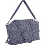 Blue Black Snake Pattern Canvas Crossbody Bag