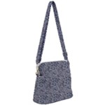 Blue Black Snake Pattern Zipper Messenger Bag