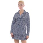 Blue Black Snake Pattern Women s Long Sleeve Casual Dress