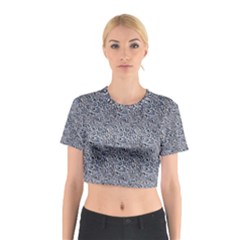Blue Black Snake Pattern Cotton Crop Top from ArtsNow.com