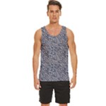 Blue Black Snake Pattern Men s Wide Collar Tank Top