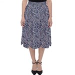 Blue Black Snake Pattern Classic Midi Skirt