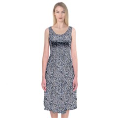 Blue Black Snake Pattern Midi Sleeveless Dress from ArtsNow.com