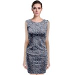 Blue Black Snake Pattern Classic Sleeveless Midi Dress