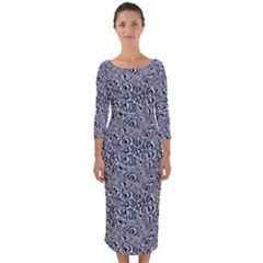 Quarter Sleeve Midi Bodycon Dress 