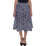 Blue Black Snake Pattern Perfect Length Midi Skirt