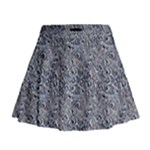 Blue Black Snake Pattern Mini Flare Skirt