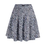 Blue Black Snake Pattern High Waist Skirt
