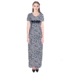 Blue Black Snake Pattern Short Sleeve Maxi Dress