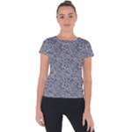 Blue Black Snake Pattern Short Sleeve Sports Top 