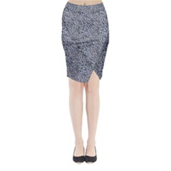 Blue Black Snake Pattern Midi Wrap Pencil Skirt from ArtsNow.com