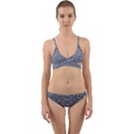 Blue Black Snake Pattern Wrap Around Bikini Set