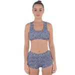 Blue Black Snake Pattern Racerback Boyleg Bikini Set