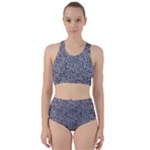 Blue Black Snake Pattern Racer Back Bikini Set