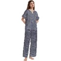 Short Sleeve Long Pants Satin Pajamas Set 