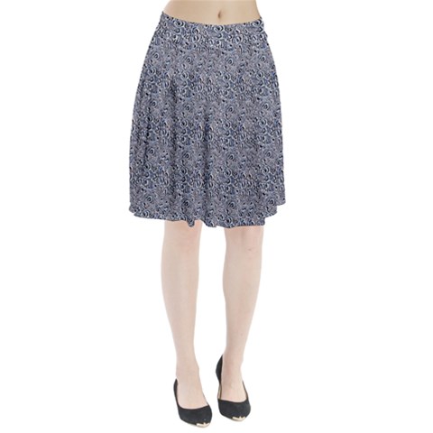 Blue Black Snake Pattern Pleated Skirt from ArtsNow.com