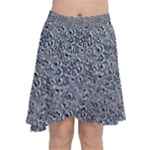 Blue Black Snake Pattern Chiffon Wrap Front Skirt