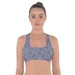 Blue Black Snake Pattern Cross Back Sports Bra