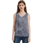 Blue Black Snake Pattern Women s V-Neck Sleeveless Satin Top
