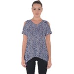 Blue Black Snake Pattern Cut Out Side Drop T-Shirt