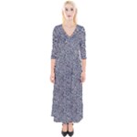 Blue Black Snake Pattern Quarter Sleeve Wrap Maxi Dress