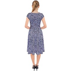 Cap Sleeve Front Wrap Midi Dress 