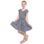 Blue Black Snake Pattern Kids  Short Sleeve Dress