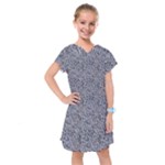 Blue Black Snake Pattern Kids  Drop Waist Dress