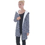Blue Black Snake Pattern Longline Hooded Cardigan