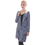 Blue Black Snake Pattern Hooded Pocket Cardigan
