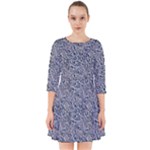 Blue Black Snake Pattern Smock Dress