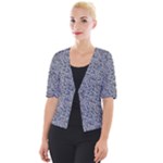Blue Black Snake Pattern Cropped Button Cardigan