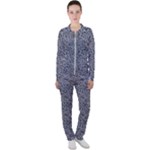 Blue Black Snake Pattern Casual Jacket and Pants Set