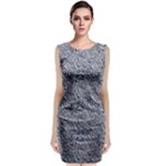 Blue Black Snake Pattern Sleeveless Velvet Midi Dress