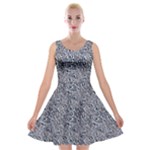 Blue Black Snake Pattern Velvet Skater Dress