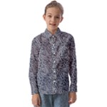 Blue Black Snake Pattern Kids  Long Sleeve Shirt