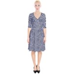 Blue Black Snake Pattern Wrap Up Cocktail Dress