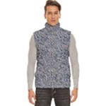 Blue Black Snake Pattern Men s High Neck Button Up Puffer Vest