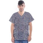 Blue Black Snake Pattern Men s V-Neck Scrub Top