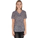 Blue Black Snake Pattern Women s V-Neck Scrub Top