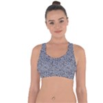 Blue Black Snake Pattern Cross String Back Sports Bra