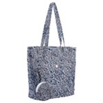 Blue Black Snake Pattern Everyday Shoulder Bag with Pouch Bag