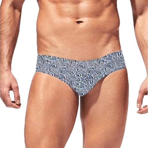 Blue Black Snake Pattern Men s Swim Brief from ArtsNow.com