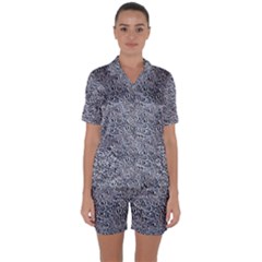 Satin Short Sleeve Pajamas Set 