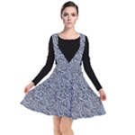Blue Black Snake Pattern Plunge Pinafore Dress