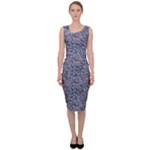Blue Black Snake Pattern Sleeveless Pencil Dress
