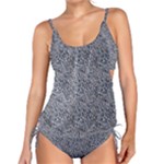Blue Black Snake Pattern Tankini Set