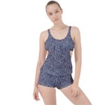 Blue Black Snake Pattern Boyleg Tankini Set 